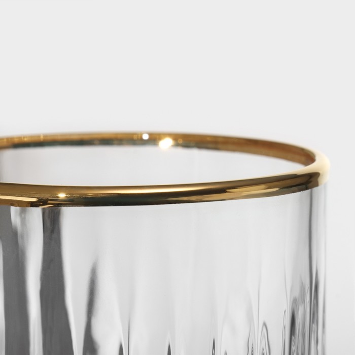 Набор стеклянных стаканов Elysia, 210 мл, 4 шт, с золотой каймой - фото 1885835445