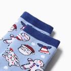 Новый год. Носки махровые детские, цвет голубой, размер 16-18 (комплект 2 шт) - фото 23256194