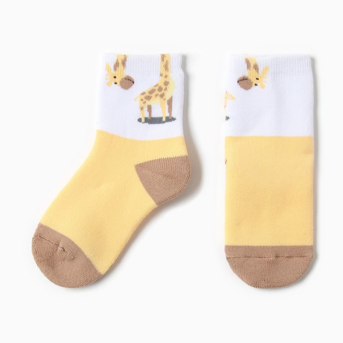 Носки детские махровые, цвет жёлтый, размер 16-18