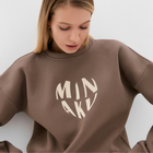 Свитшот женский MINAKU: Velvet Collection цвет коричневый, размер 42 - фото 74935