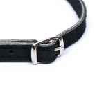 Ошейник замшевый двухслойный 1 см, ОШ 28-35 см, черный - фото 23186325