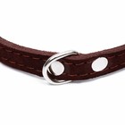 Ошейник замшевый двухслойный 1,2 см, ОШ 30-38 см, коричневый - фото 24610631