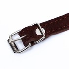 Ошейник замшевый двухслойный 1,2 см, ОШ 30-38 см, коричневый - фото 24610632