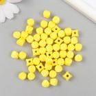Бусины для творчества пластик "Кубик со сплющенными краями" жёлтый набор 30 гр d=0,8 см - Фото 2