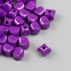 Бусины для творчества пластик "Кубик со сплющенными краями" фиолетовый набор 30 гр d=0,8 см   975305 - фото 1379576