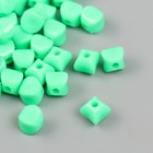 Бусины для творчества пластик "Кубик со сплющенными краями" зелёный набор 30 гр d=0,8 см - фото 320498316