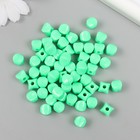 Бусины для творчества пластик "Кубик со сплющенными краями" зелёный набор 30 гр d=0,8 см - Фото 2
