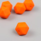 Бусина силикон "Многогранник" оранжево-красная d=1,4 см - фото 8349581