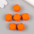 Бусина силикон "Многогранник" оранжево-красная d=1,4 см - Фото 2
