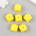 Бусина силикон "Многогранник" ярко-желтая d=1,4 см - Фото 2