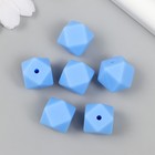 Бусина силикон "Многогранник" фарфорово-голубая d=1,4 см - Фото 2