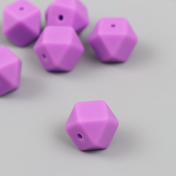 Бусина силикон "Многогранник" классический фиолетовый d=1,4 см - Фото 1