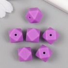 Бусина силикон "Многогранник" классический фиолетовый d=1,4 см - Фото 2