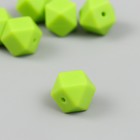 Бусина силикон "Многогранник" флуоресцентно-зелёная d=1,4 см - фото 320498361