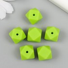 Бусина силикон "Многогранник" флуоресцентно-зелёная d=1,4 см - Фото 2