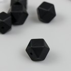 Бусина силикон "Многогранник" чёрная d=1,4 см - фото 320498373