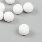 Бусина силикон "Круглая с фаской" белая d=1,5 см - Фото 1