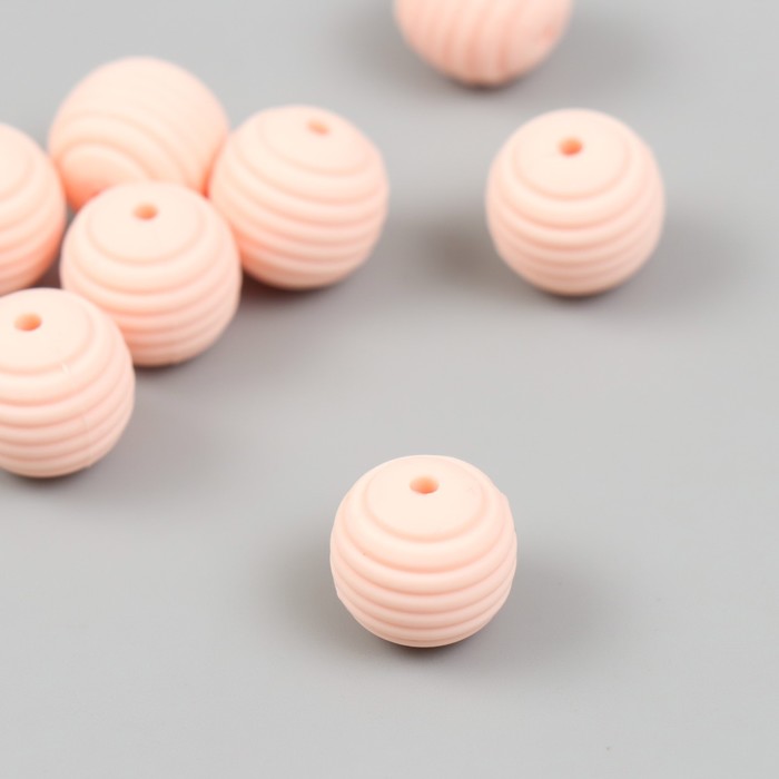 Бусина силикон "Круглая с фаской" светло-розовая d=1,5 см - Фото 1
