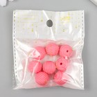 Бусина силикон "Круглая с фаской" розовая d=1,5 см - Фото 3