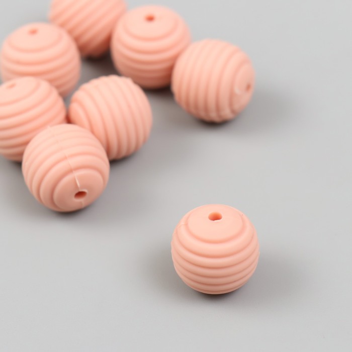 Бусина силикон "Круглая с фаской" пепельно-розовая d=1,5 см - Фото 1