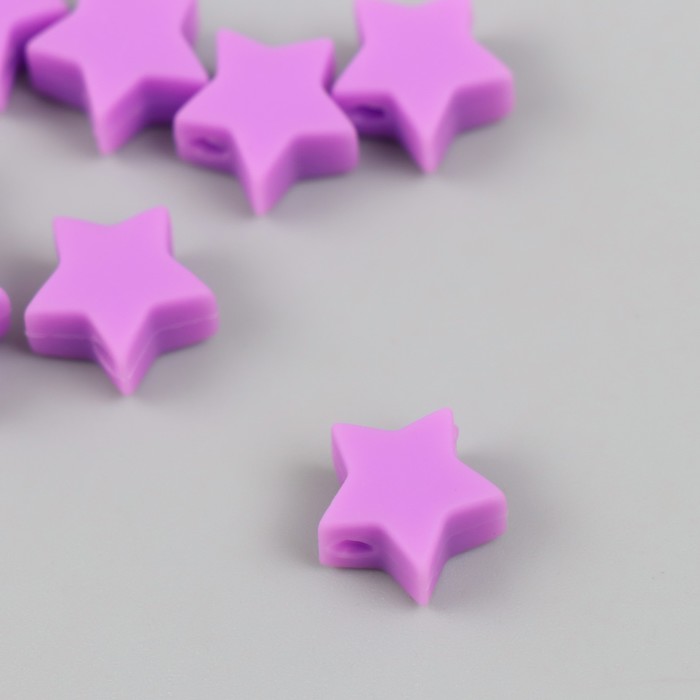 Бусина силикон "Звездочка" пурпурная d=1,4 см - Фото 1