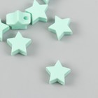 Бусина силикон "Звездочка" светло-зеленая d=1,4 см - Фото 1