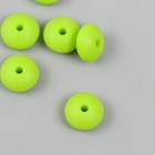 Бусина силикон "Сплющенная" флуоресцентно-зелёная d=1,2 см - фото 320498573