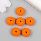 Бусина силикон "Сплющенная" оранжево-красная d=1,2 см - Фото 2