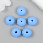 Бусина силикон "Сплющенная" фарфорово-голубая d=1,2 см - Фото 2