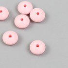 Бусина силикон "Сплющенная" розовая лаванда d=1,2 см - фото 320498615
