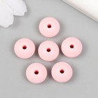 Бусина силикон "Сплющенная" розовая лаванда d=1,2 см - Фото 2