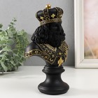 Сувенир полистоун "Бюст. Король" чёрный с золотом 9х14х22,5 см - Фото 2