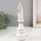 Фигурка светящаяся «Свеча светодиодная», полистоун, 2×LR44, белый с золотом, 10×10×24.5 см - Фото 3