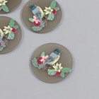 Декор для творчества акрил "Птица на пальмовой ветке с цветами" 0,2х3,5х3,5 см - фото 320498672