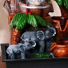 Фонтан "Слоны под пальмами у дерева" 19х13х26 см (с подсветкой) - фото 7851603