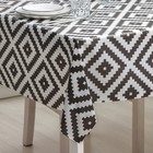 Клеёнка на стол на нетканой основе Доляна «Геометрия», ширина 140 см, рулон 20 м, белая - Фото 2