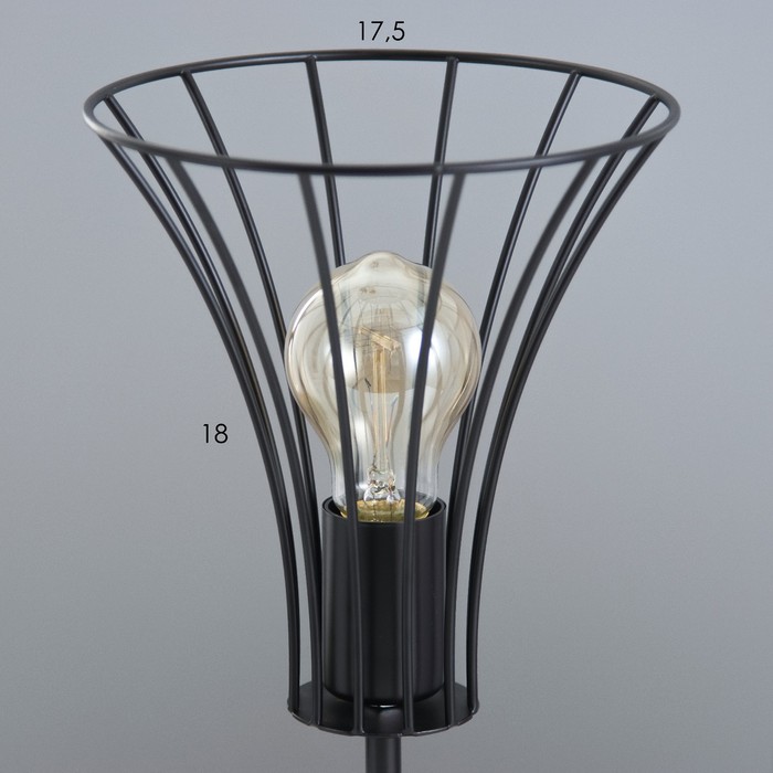 Настольная лампа "Чилли" Е27 40Вт черный 18х18х29см RISALUX - фото 1884378307