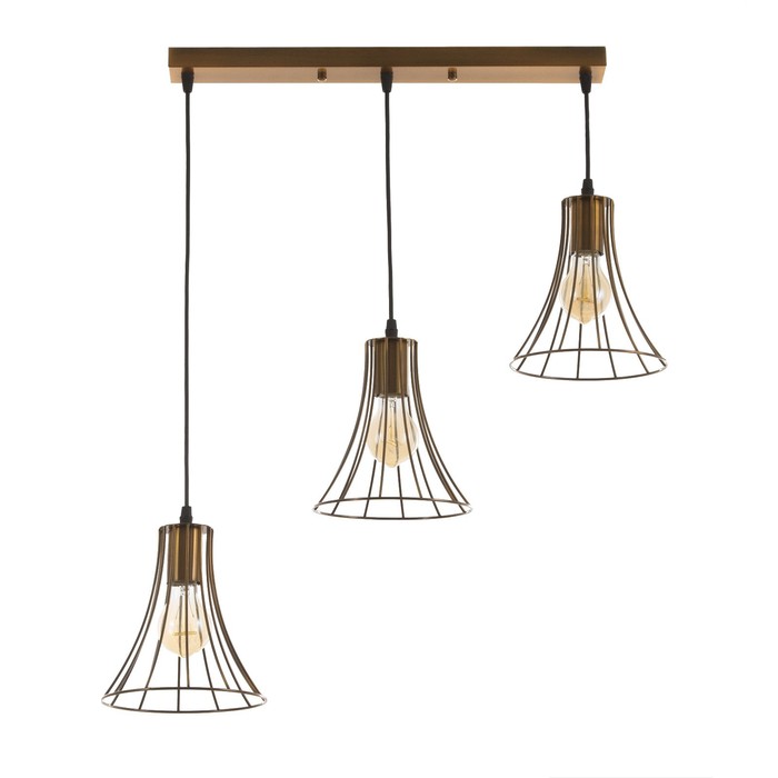 Светильник BayerLux «Чилли» 3хЕ27 40 Вт золото 18×50×19-119 см - Фото 1