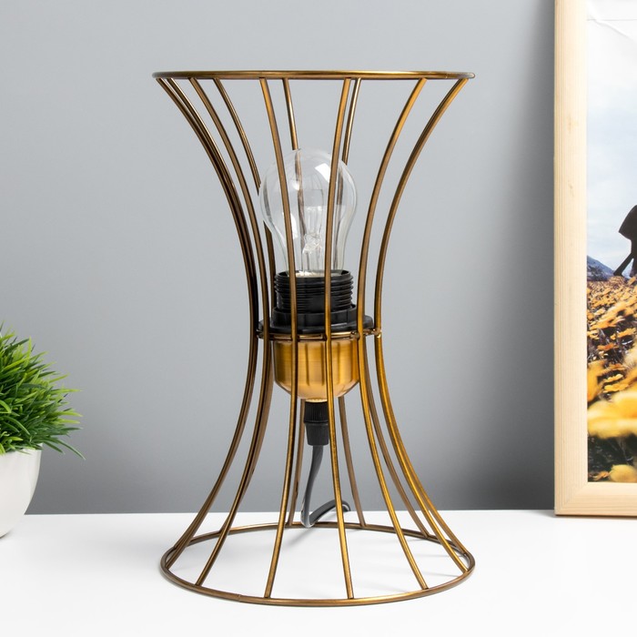 Настольная лампа RISALUX «Анетта», Е27, 40 Вт, золото, 16×16×23 см - Фото 1