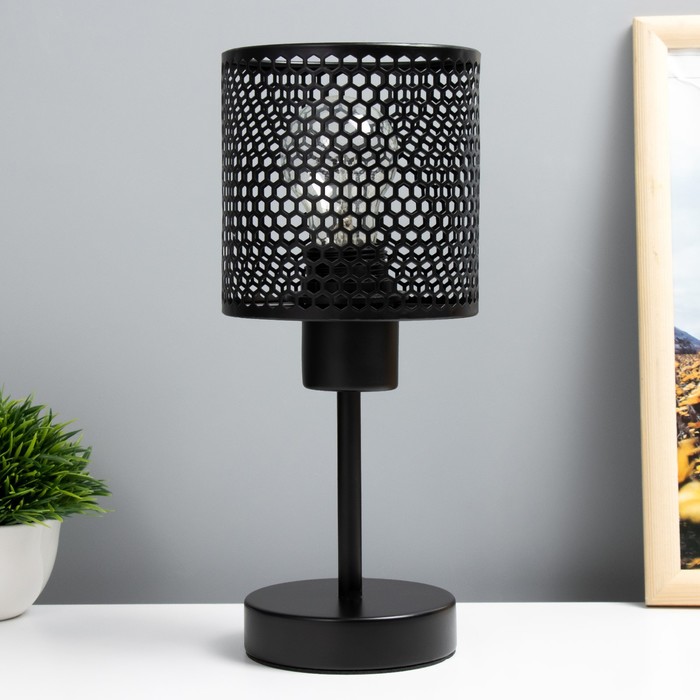 Настольная лампа «Вайна» Е27 40 Вт черный 13×12×14 см RISALUX - Фото 1