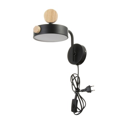 Бра с выключателем на проводе «Пиатти» LED12 Вт 4000К черный 15×26×16 см