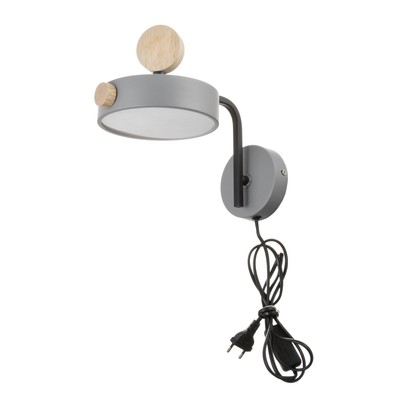 Бра с выключателем на проводе «Пиатти» LED 12 Вт 4000К серый 15×26×16 см