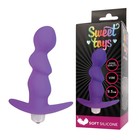 Анальный вибромассажер Sweet toys, фиолетовый, Soft touch silicone 9,5 см d=2,7 см - фото 11492815