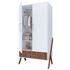 Шкаф двухсекционный Polini kids Porto 3100, с ящиком, 51х103.4х190.4 см, цвет белый-дуб крафт 10177293 - фото 319811993