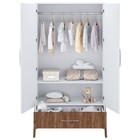 Шкаф двухсекционный Polini kids Porto 3100, с ящиком, 51х103.4х190.4 см, цвет белый-дуб крафт 10177293 - фото 319811999