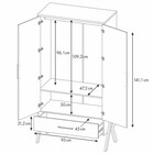 Шкаф двухсекционный Polini kids Porto 3100, с ящиком, 51х103.4х190.4 см, цвет белый-дуб крафт 10177293 - фото 319812000