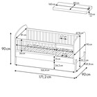 Кровать детская Polini kids Mirum 2000, c ящиком, цвет белый - Фото 10
