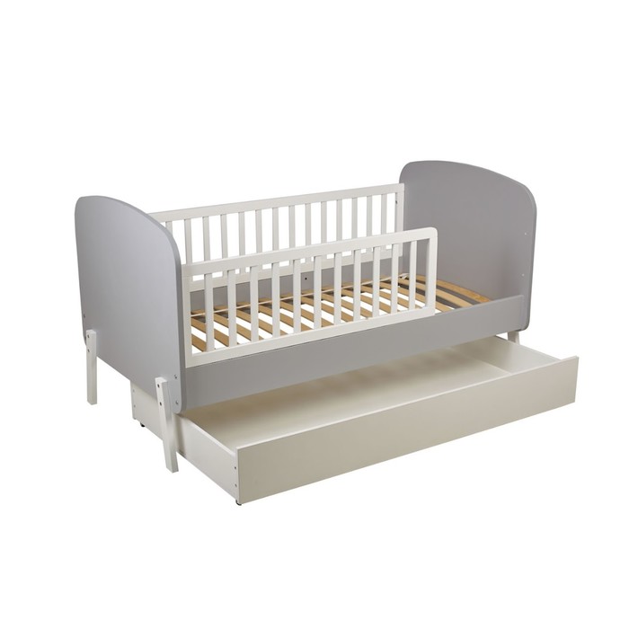 Кровать детская Polini kids Mirum 2000, c ящиком, цвет серый-белый