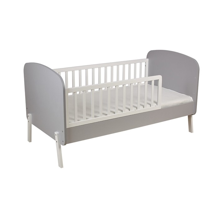 Кровать детская Polini kids Mirum 2000, c ящиком, цвет серый-белый - Фото 1