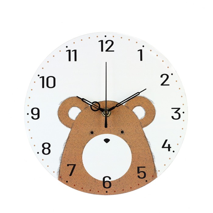 Часы настенные, серия: Интерьер, "Медведь", дискретный ход, d-23 см